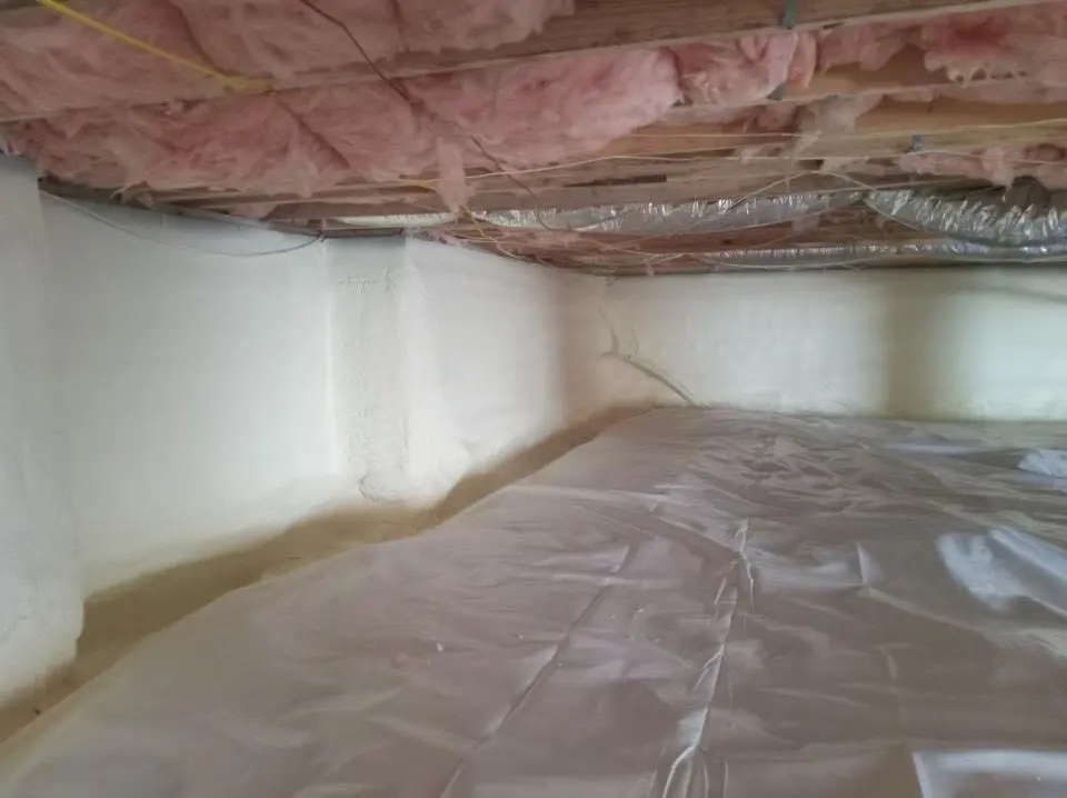 Crawl space encapsulation with closed-cell spray foam for Attic Insulation in Farmers Branch